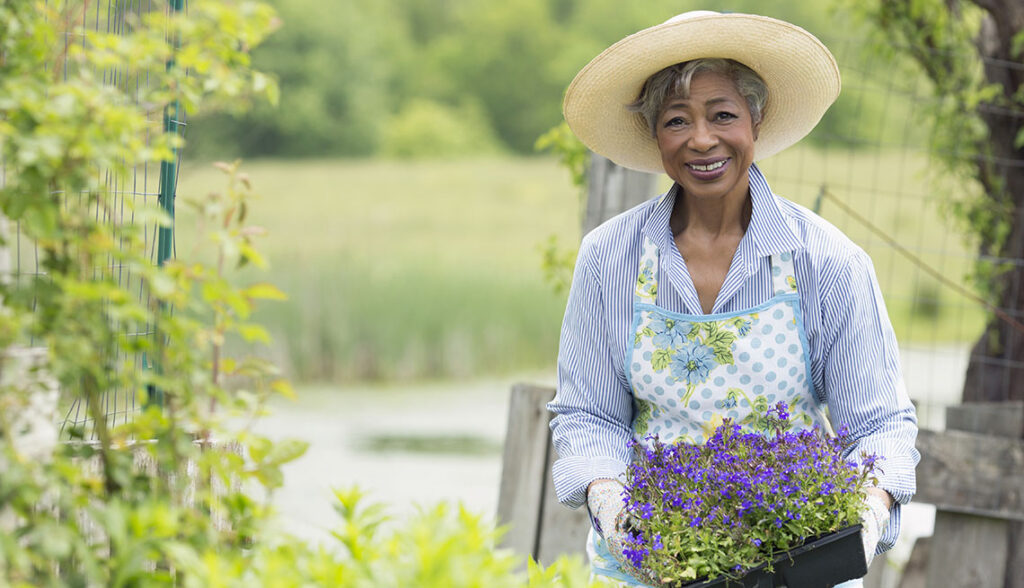 lady working in garden